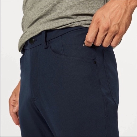 LULULEMON ABC Classic Fit Straight Leg Atheleisure Navy Blue Pant - Picture 3 of 13